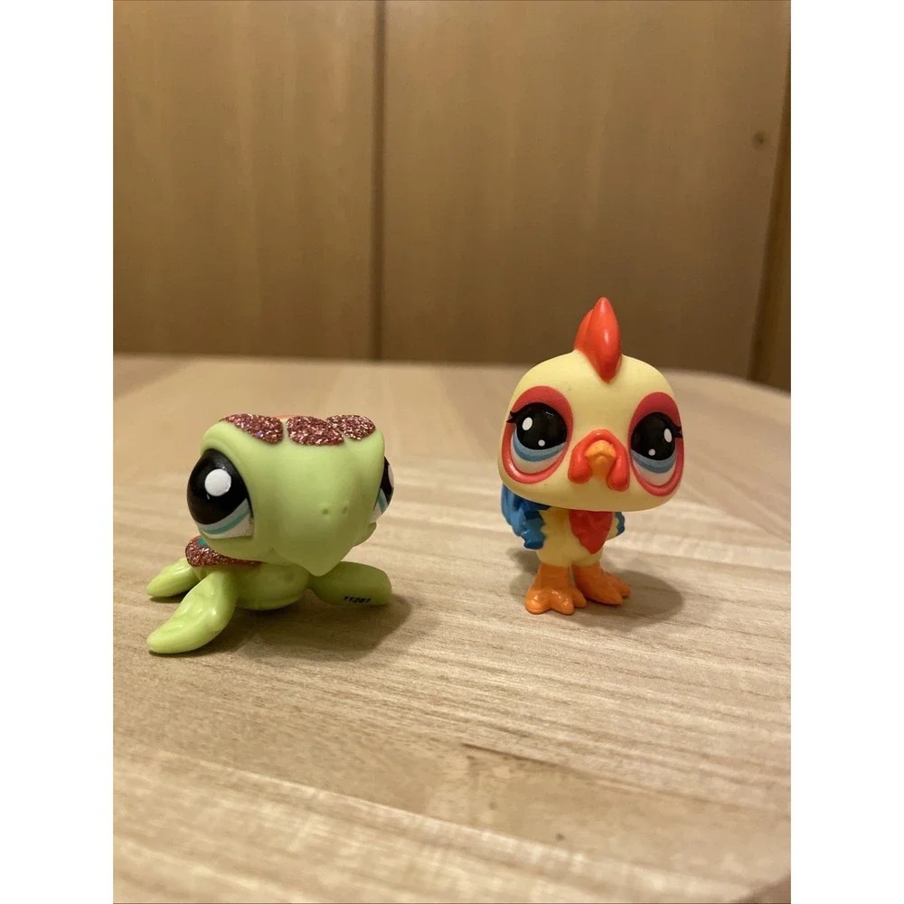 Littlest Pet Shop LPS Lot of 2 Rooster #2358 Sea Turtle #2149 Hasbro Figures
